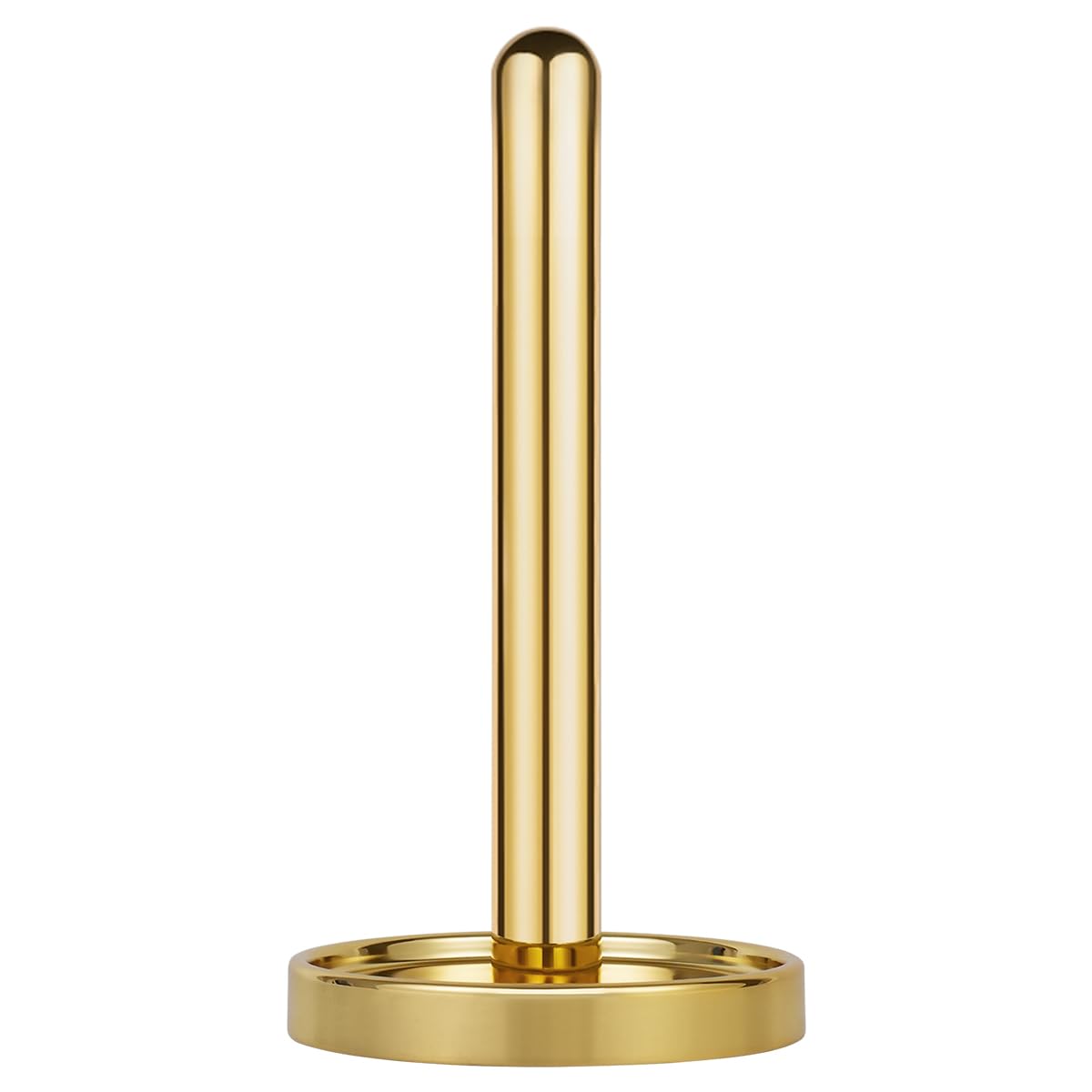 Ivilon Paper Towel Holder Stand, gold polished, front view showing stable design for easy tearing