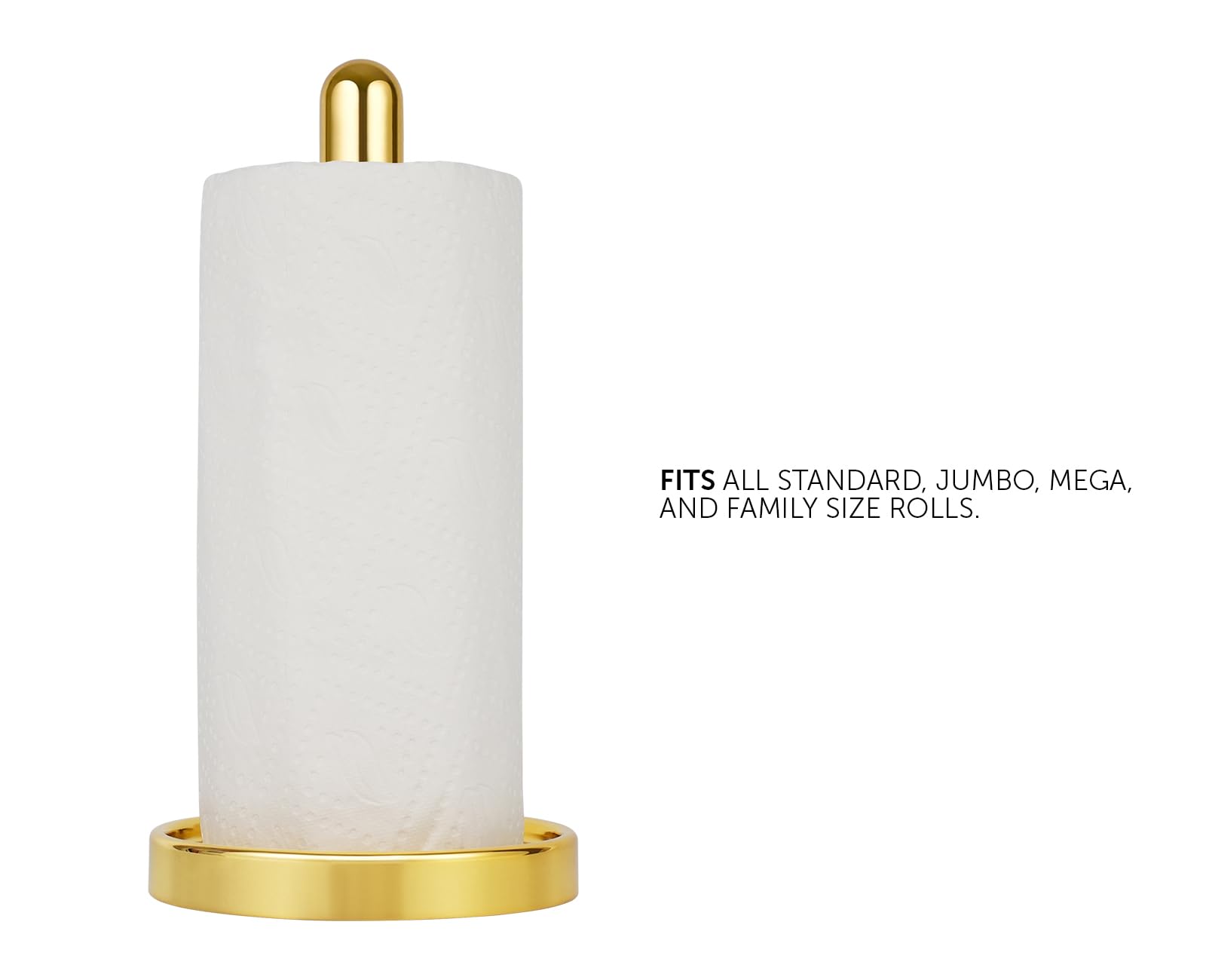Ivilon Paper Towel Holder Stand, loaded with towel rolls for quick, hassle-free loading