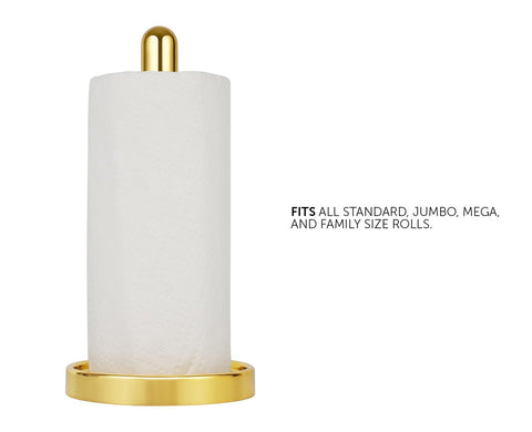 Ivilon Paper Towel Holder Stand, loaded with towel rolls for quick, hassle-free loading