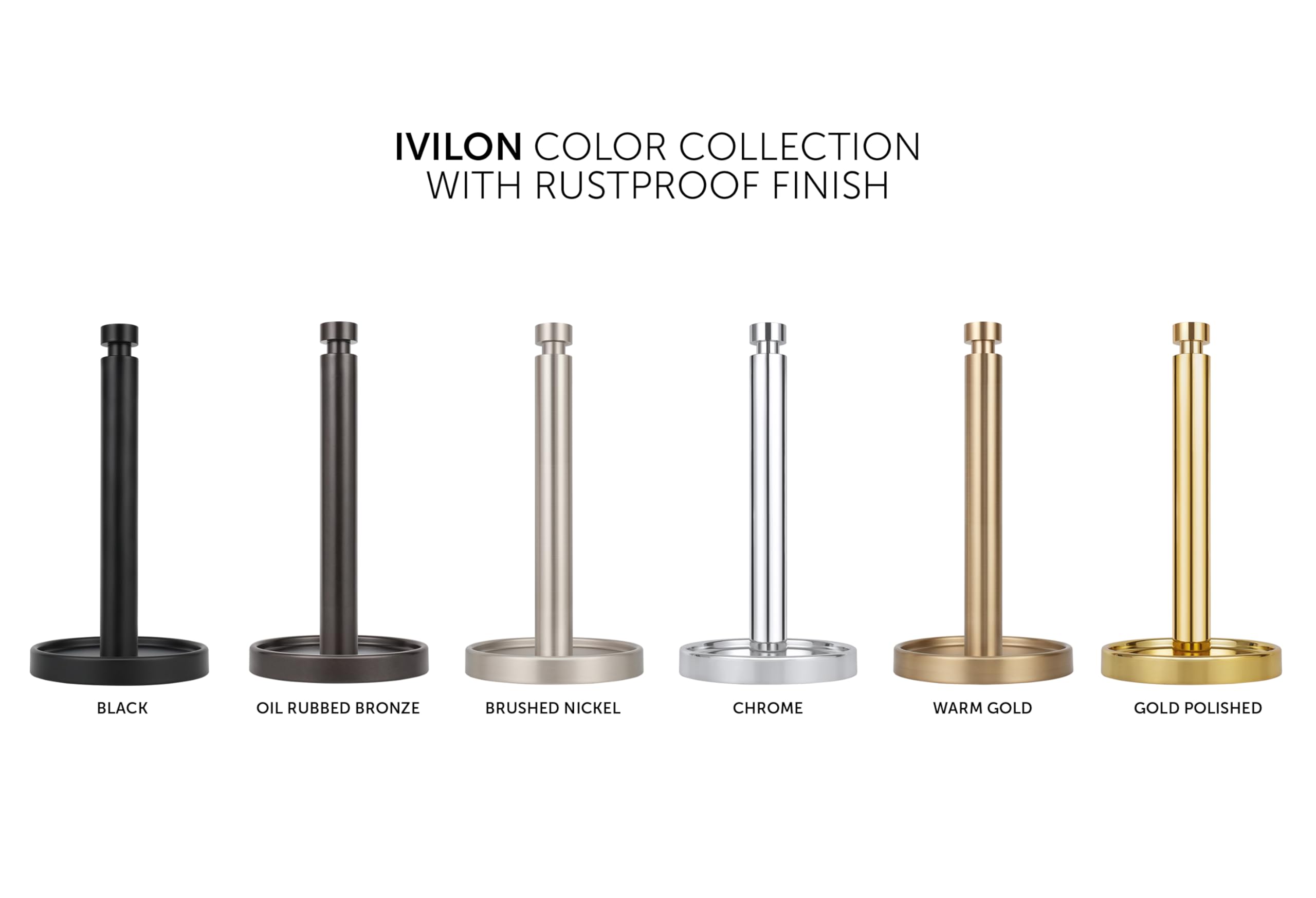 Ivilon paper towel stand loads quickly for any roll size.