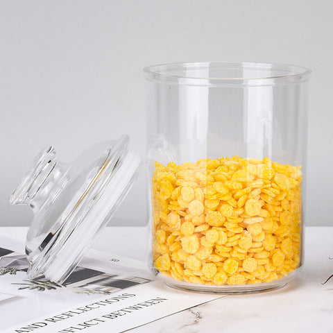 IVOOBR jar in bathroom setup, versatile storage for bath salts and cosmetics.