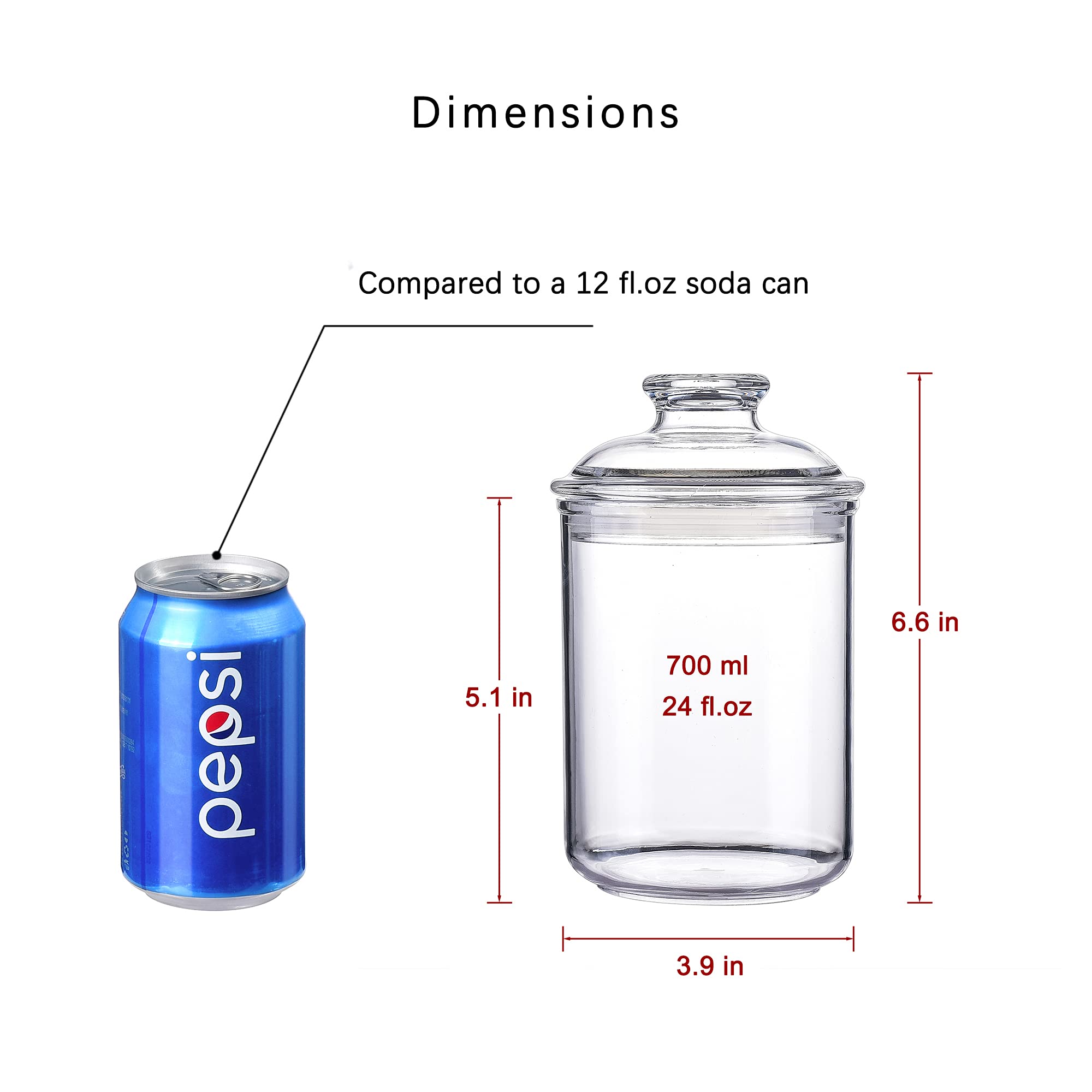 IVOOBR acrylic storage jar shown with sugar and tea for convenient kitchen use.