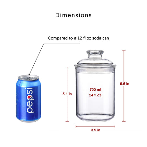 IVOOBR acrylic storage jar shown with sugar and tea for convenient kitchen use.