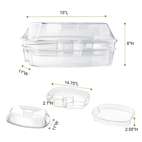 IVYHOME 15-inch fruit ice platter on table keeps items cool