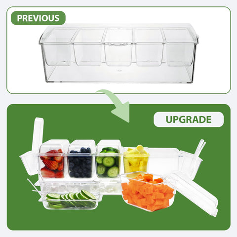 IVYHOME 3-tier modular setup for organized toppings and sauces.