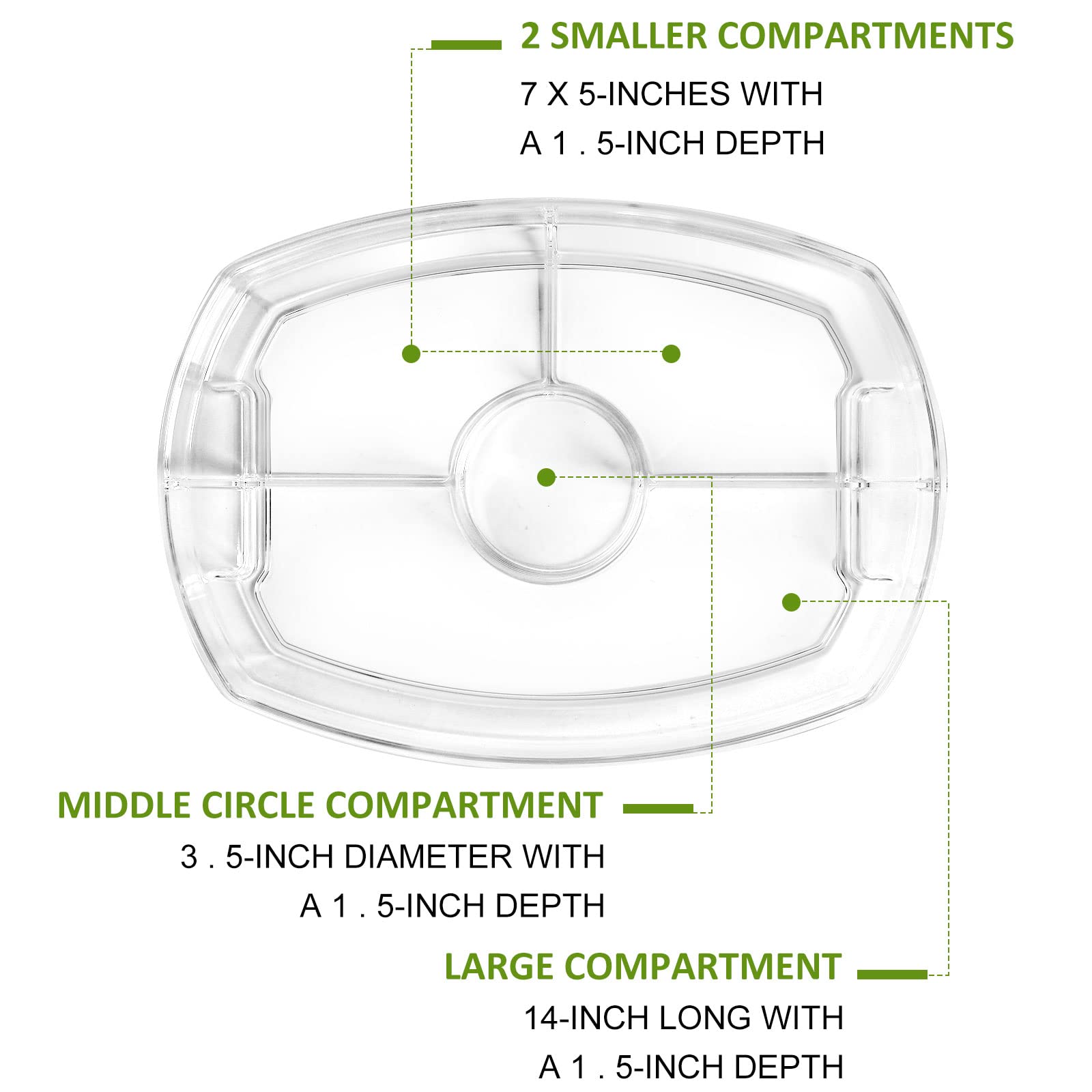 IVYHOME shrimp cocktail dish with transparent compartments for portion monitoring