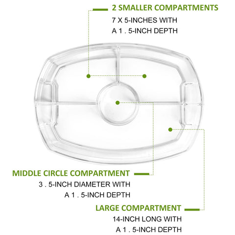 IVYHOME shrimp cocktail dish with transparent compartments for portion monitoring
