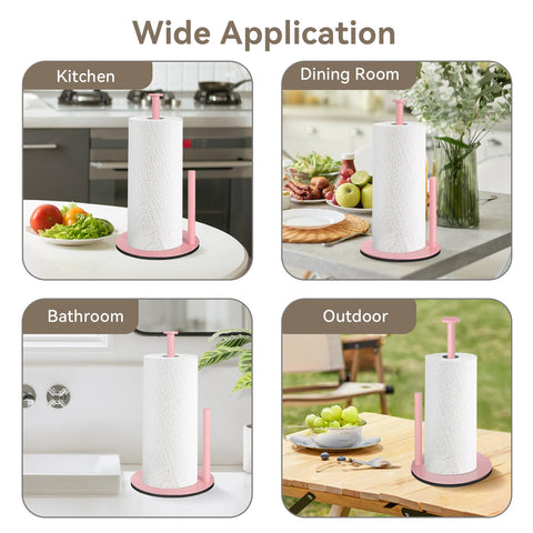 iwapuy pink paper towel holder with clear dimension details