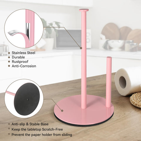 iwapuy pink paper towel holder end cap for easy relocation