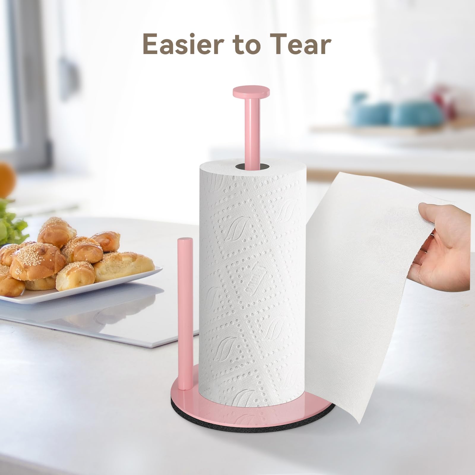 iwapuy pink holder with non-slip bottom protecting countertops