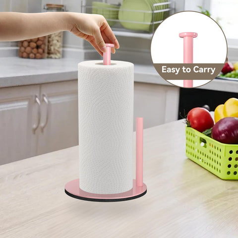 iwapuy pink paper towel holder with weighted base for steadiness