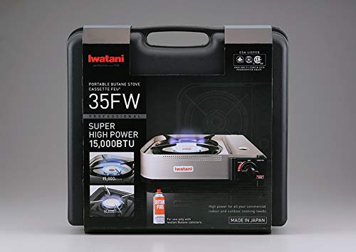 Iwatani 35FW uses 8-ounce canisters for compact, spill-free portability
