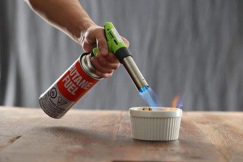 Iwatani Burane Torch CKGR sous vide finish demonstrates precise finishing touch