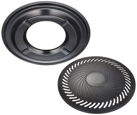 IWATANI CB-P-Y3 BBQ Plate Large side view highlights sturdy steel saucer for safe warming.
