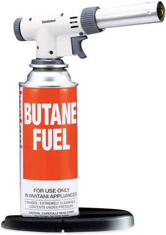 Iwatani PRO2 torch setup enables precise ignition and control for recipes.