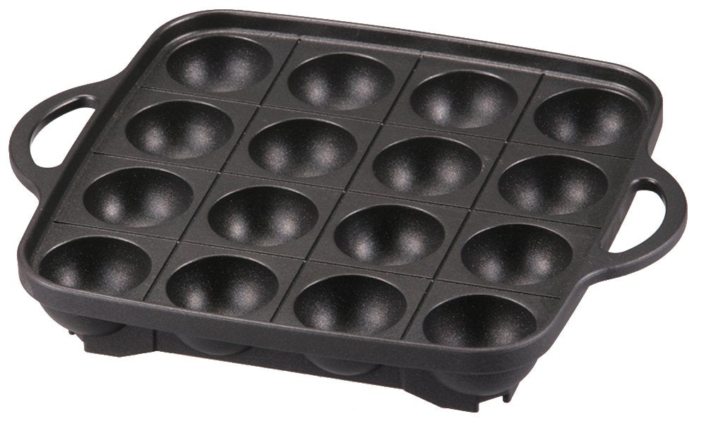 Iwatani Takoyaki grill pan outer view shows non-stick surface for easy cooking.