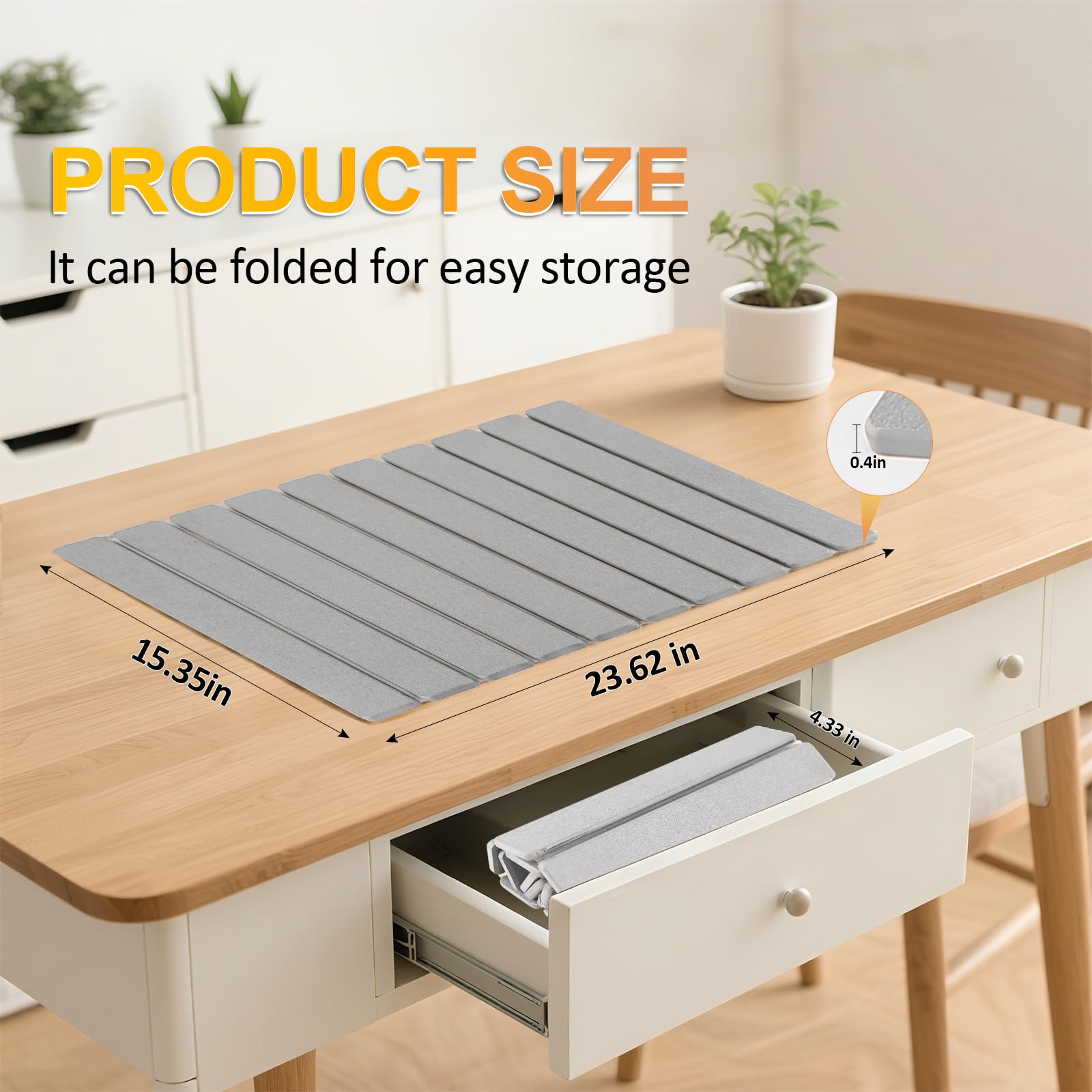 iWEDN foldable drying mat shown rolled for compact storage