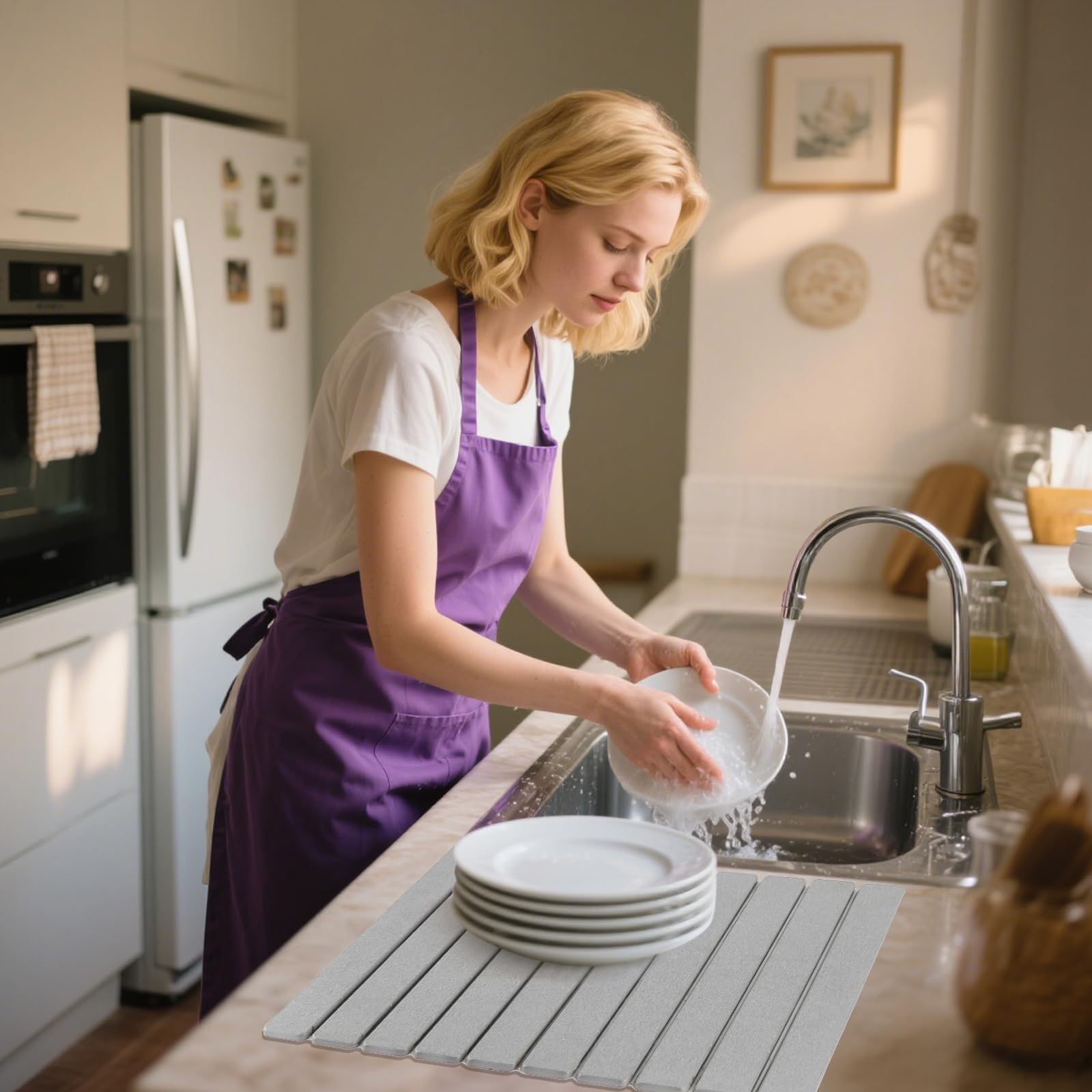 iWEDN multipurpose mat serving as a hot pan trivet and more
