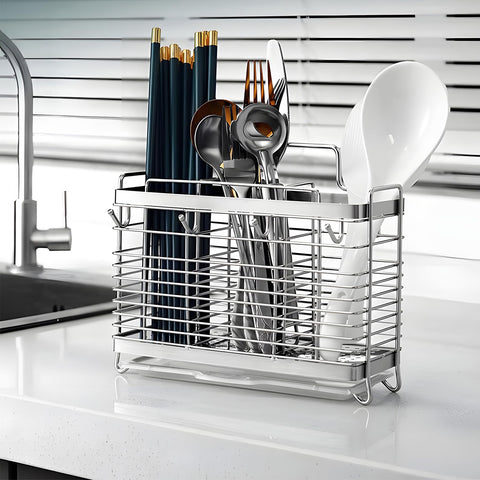 IWNTWY 3-compartment utensil rack with organized sections for utensils.