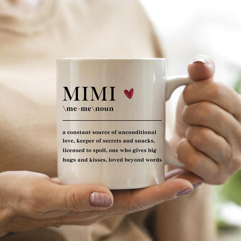 IWXYI Grandma Mimi Definition Mug side handle detail designed for comfortable grip.