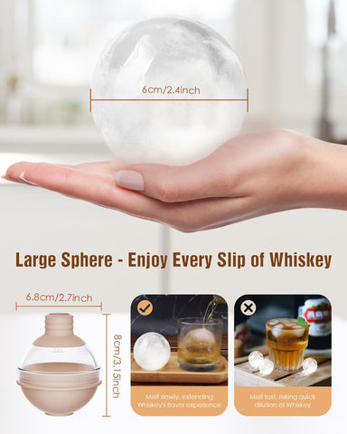 iyes.top large ice ball mold anti-tipping base keeps trays stable in the freezer.