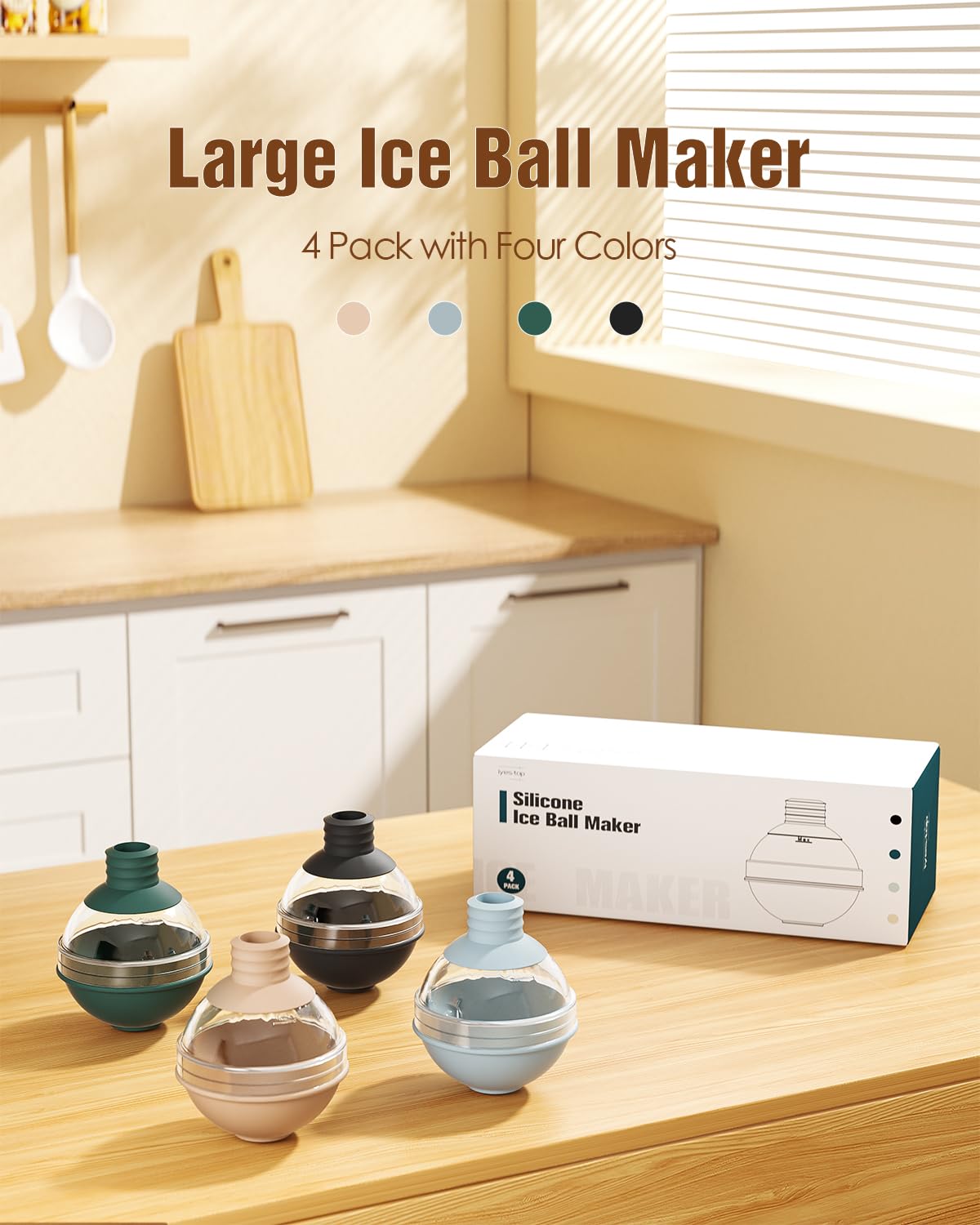 iyes.top large ice ball mold in-freezer design saves space and keeps things organized.