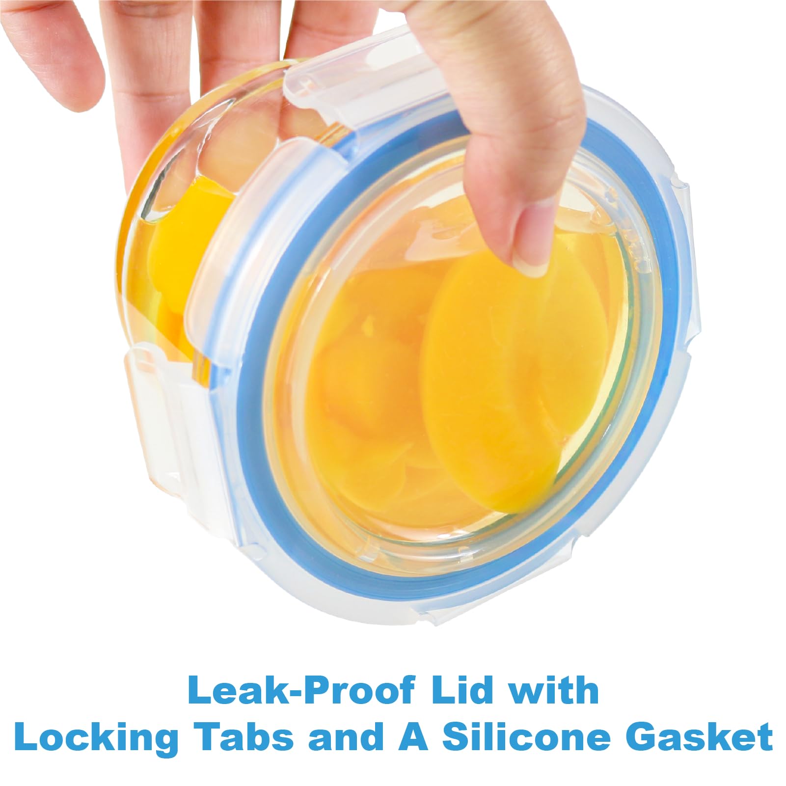 Iyulania airtight silicone seal lid provides a secure closure for freshness.