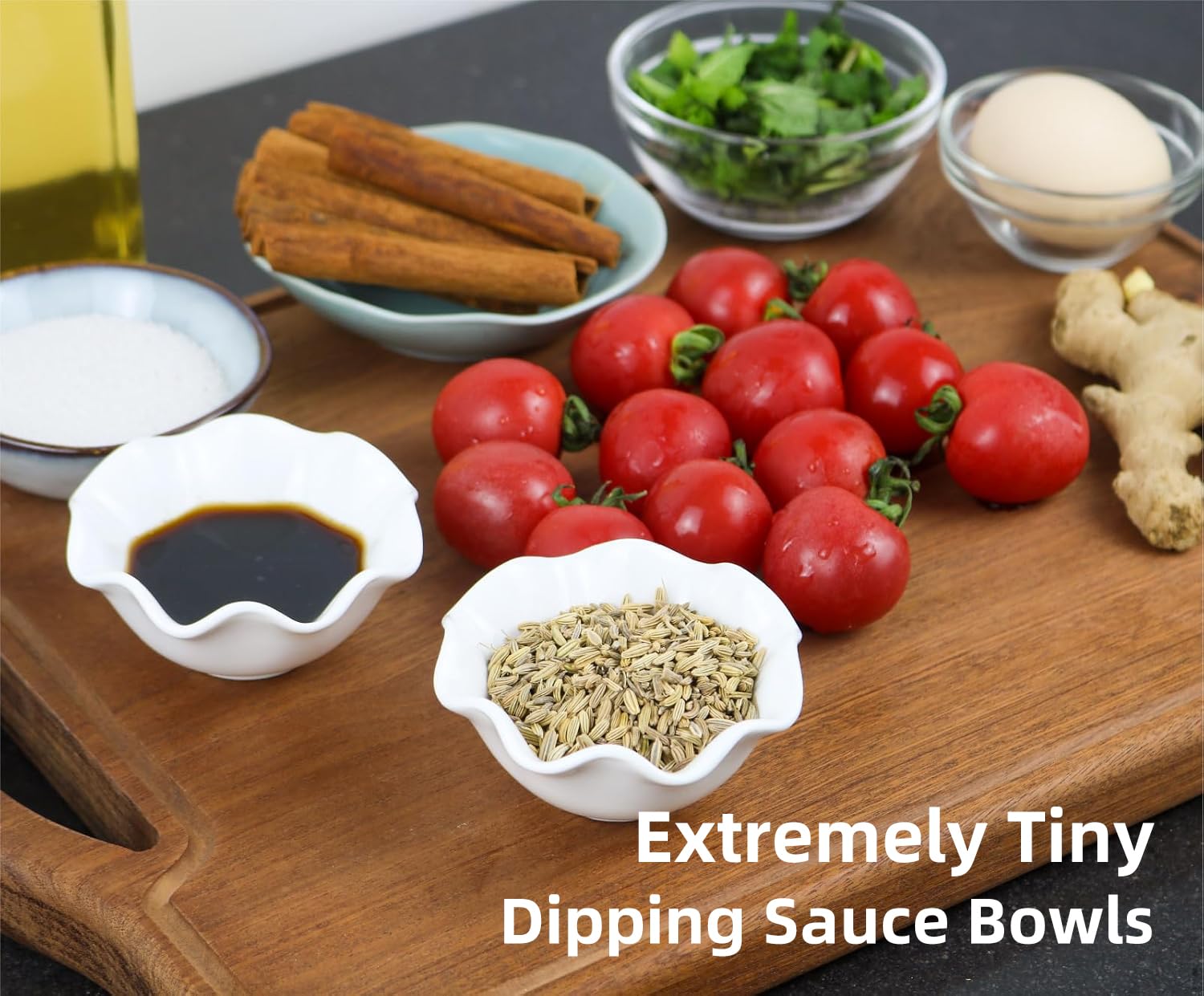 Iyulania set of six wavy bowls for snacks and small servings