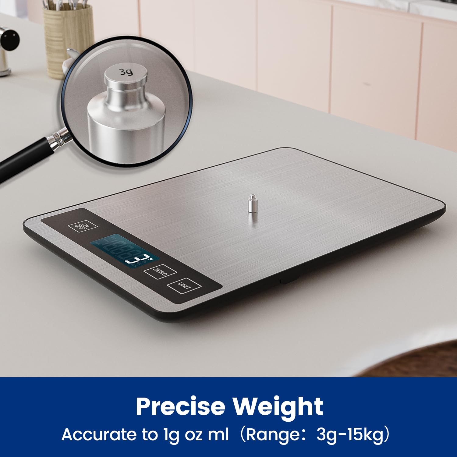 izeyu digital kitchen scale stainless steel surface easy to clean