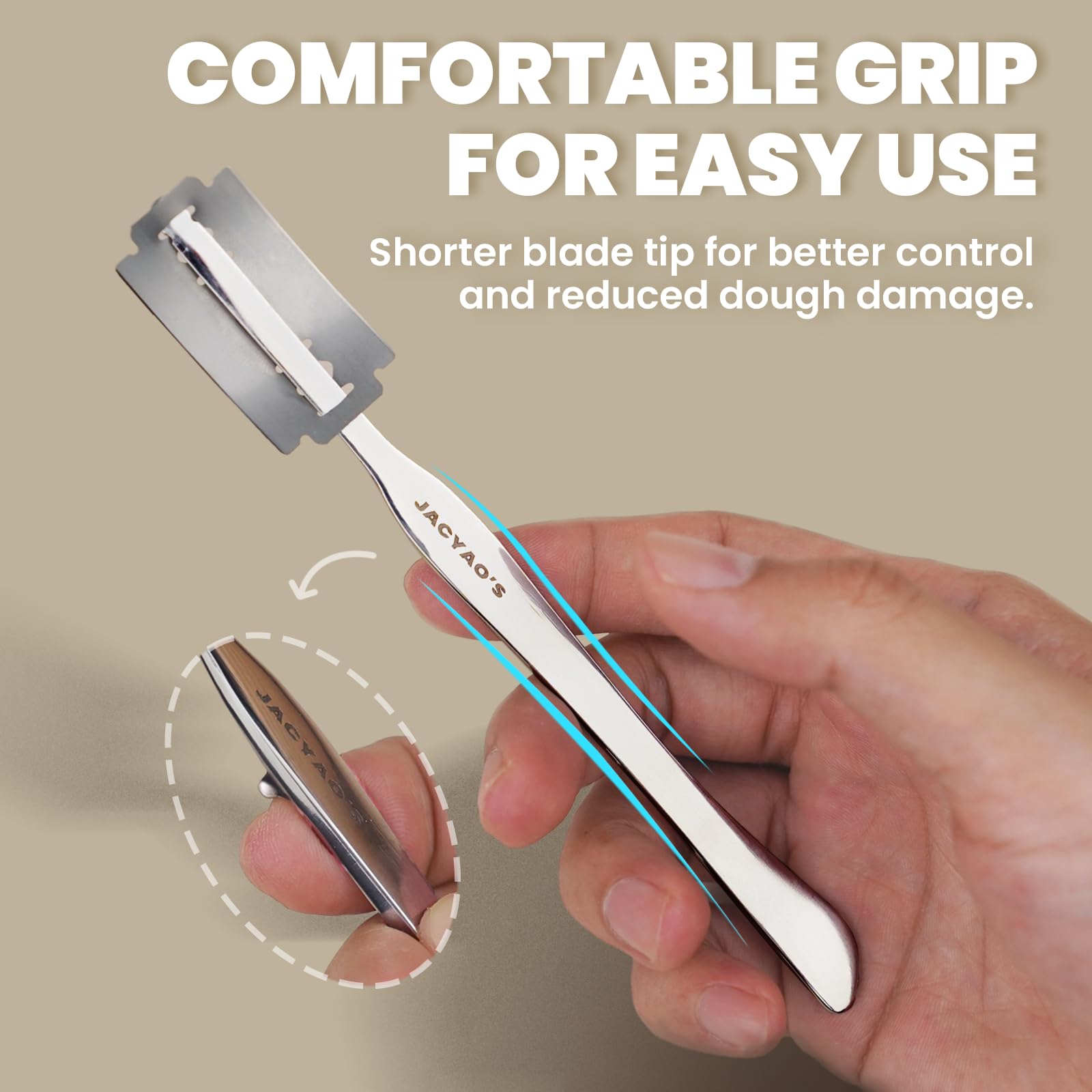 JACYAO'S curvature adjustment lets you tailor blade arc for baguettes.