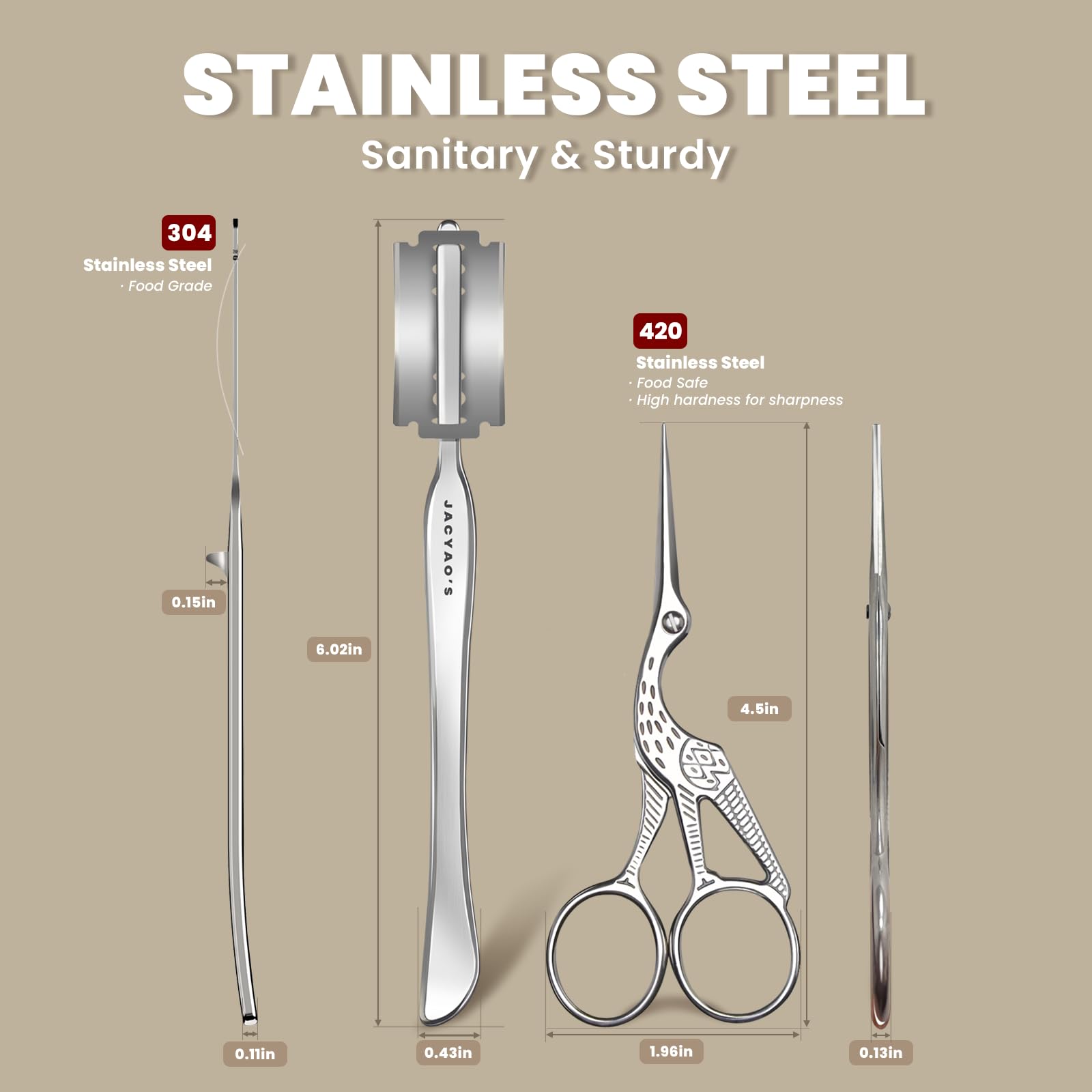 JACYAO'S sourdough scissors with crane design for delicate patterns