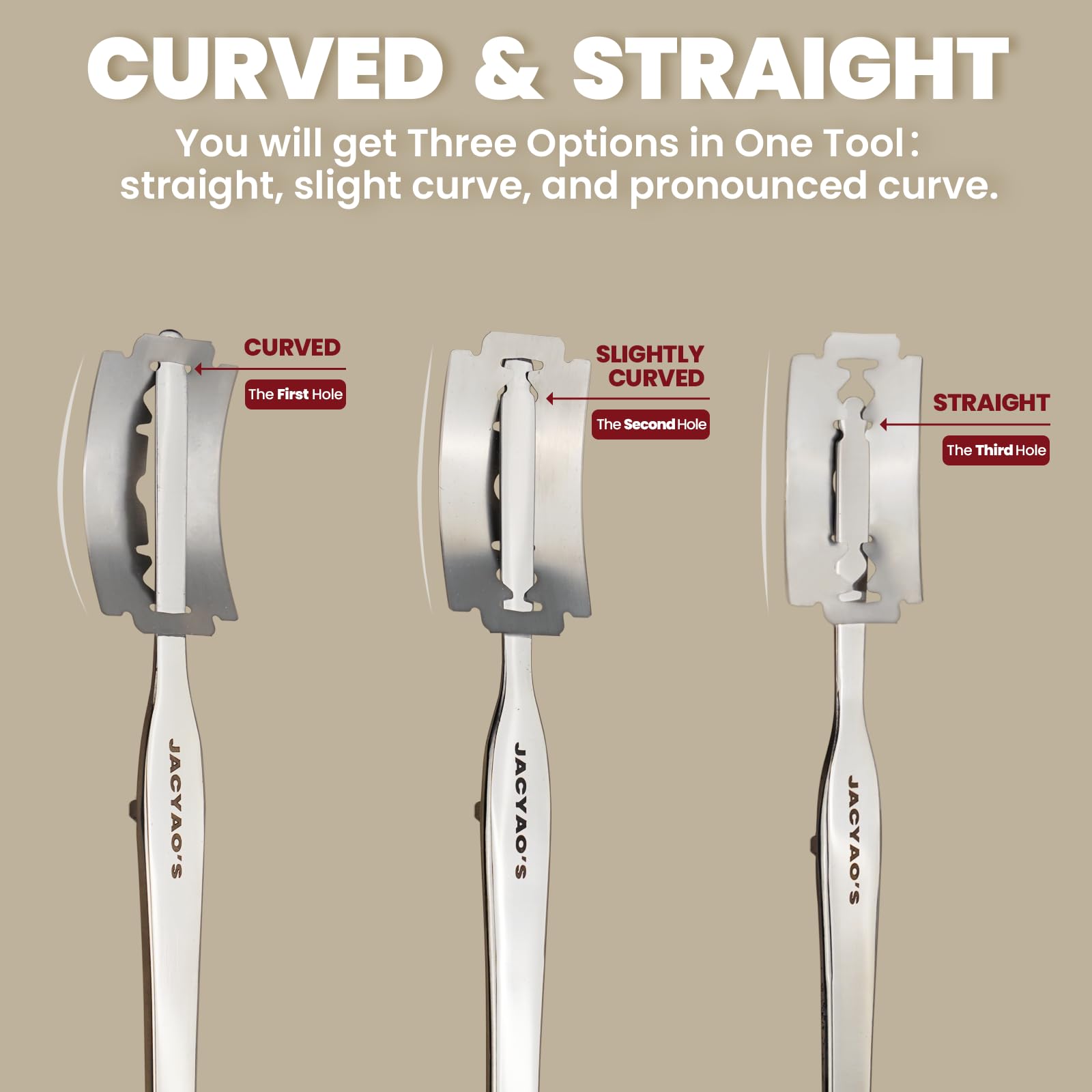 JACYAO'S stainless steel shank delivers sturdy, durable construction.