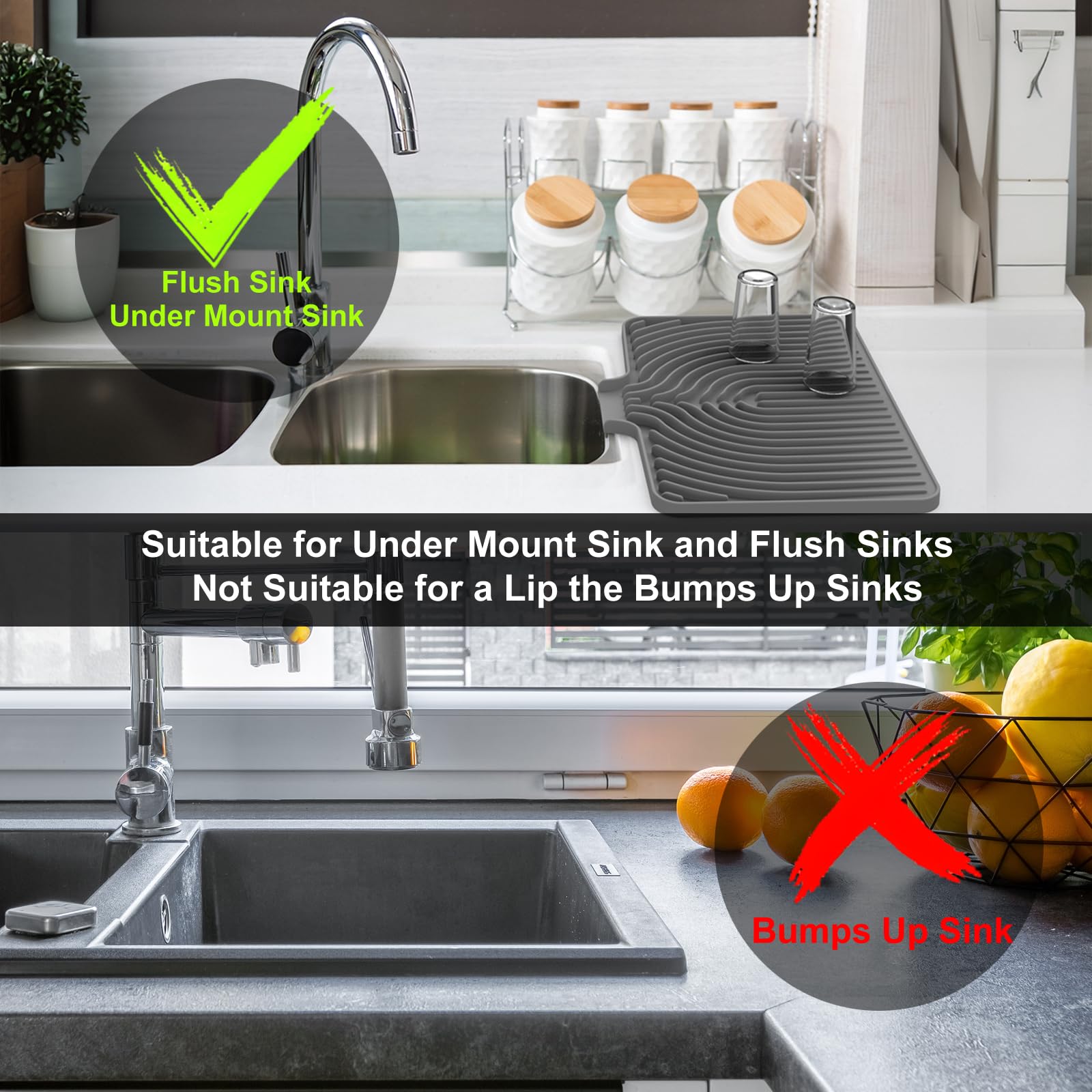 JACZZO dish drying mat can be rolled or hung for compact storage