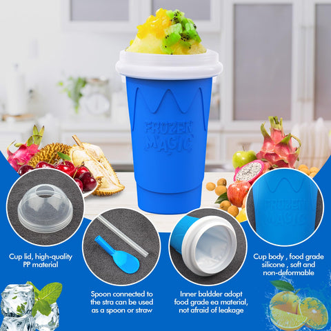 Jairuty 500ML Slushie Cup blue double-layer construction improves texture