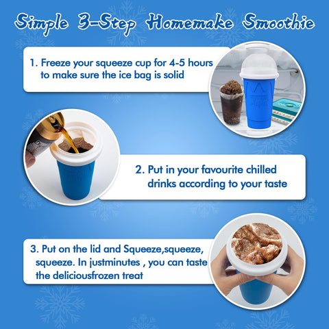 Jairuty 500ML Slushie Cup blue food-grade material for safety and reuse