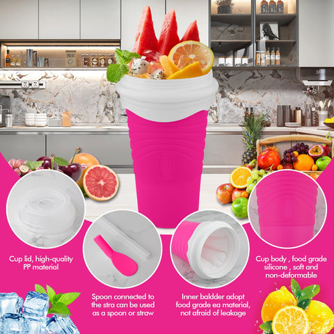 Jairuty 500ml slushie cup easy-squeeze action for fast, customizable slushies.
