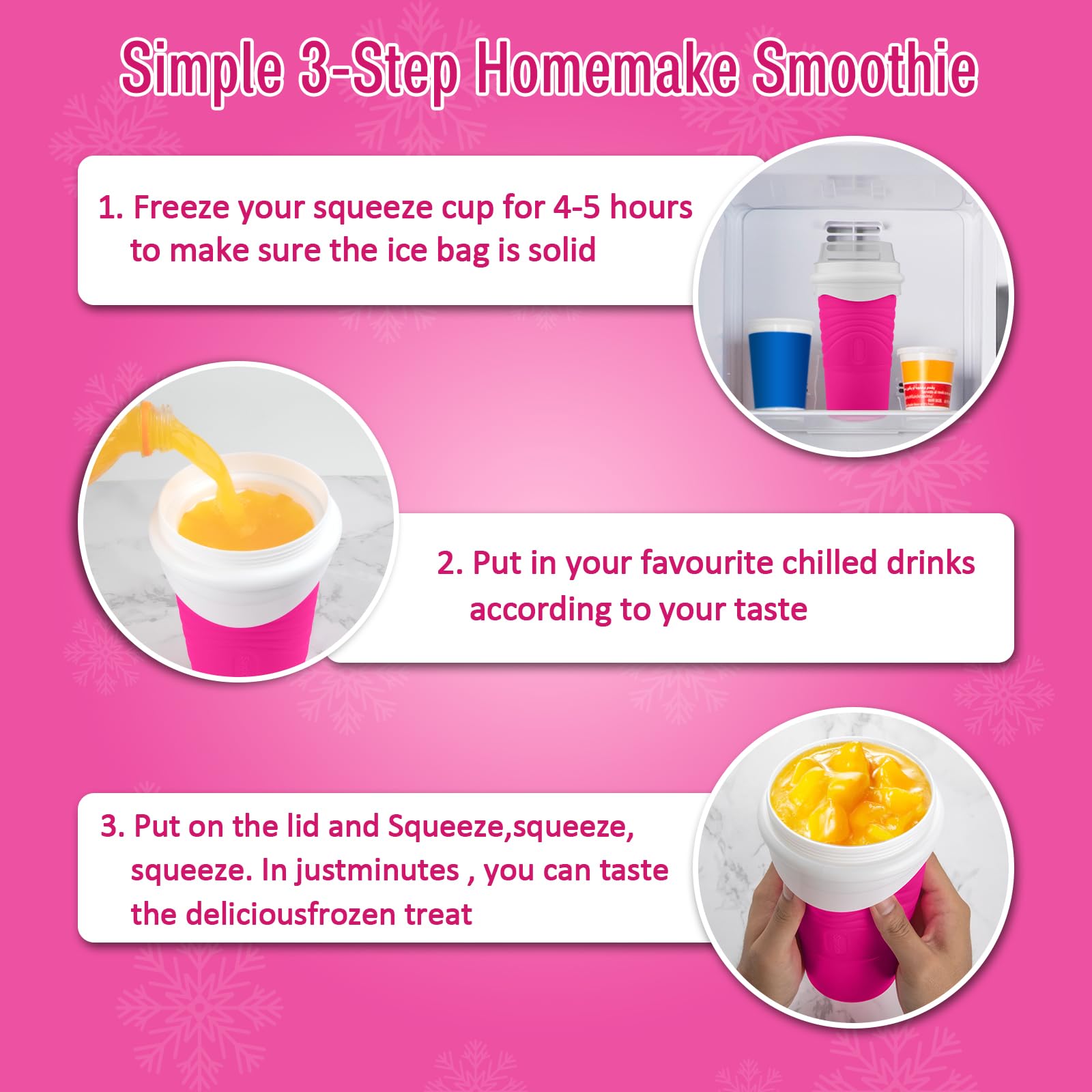 Jairuty 500ml slushie cup heat-exchange design delivers consistent semi-frozen texture.