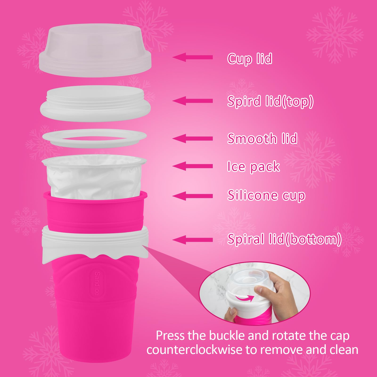 Jairuty 500ml slushie cup straw spoon 2in1 for easy serving at home parties.