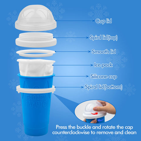 Jairuty double-layer slushie cup, inner core freezes ingredients evenly.