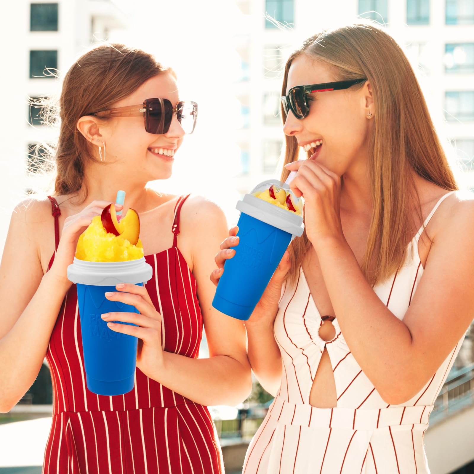 Jairuty Slushie Cup features soft silicone for durability and reuse.