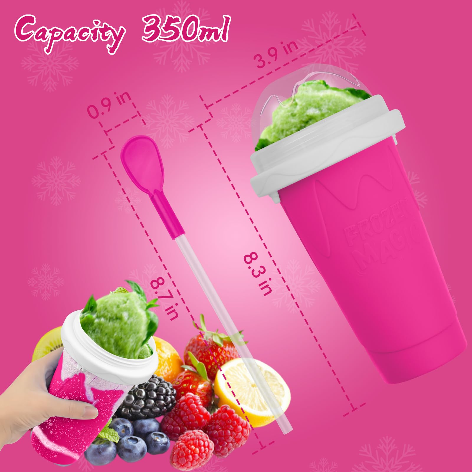 Jairuty Slushie Cup soft silicone body combines durability with easy cleaning.