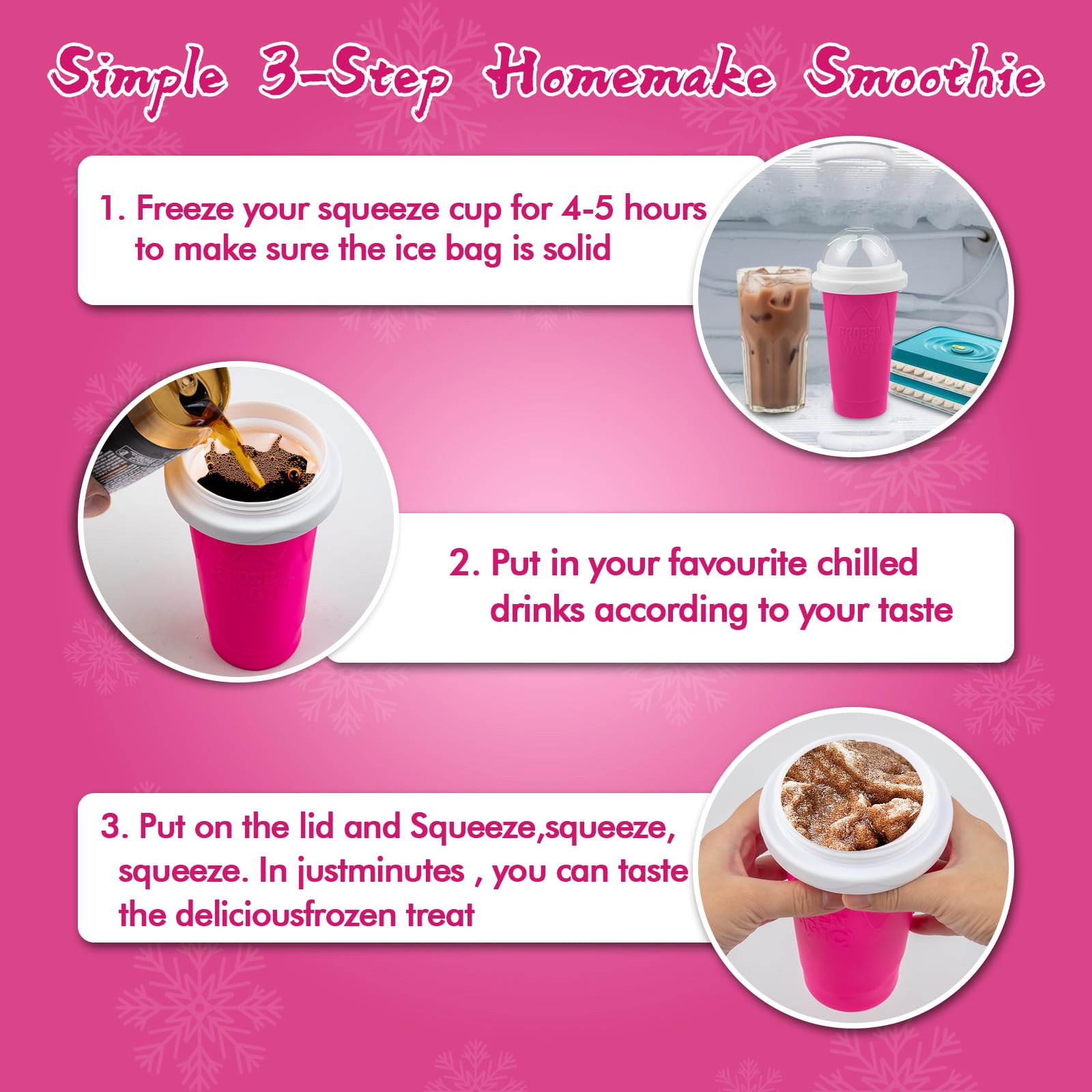 Jairuty Slushie Cup with travel lid enables on-the-go chilling.