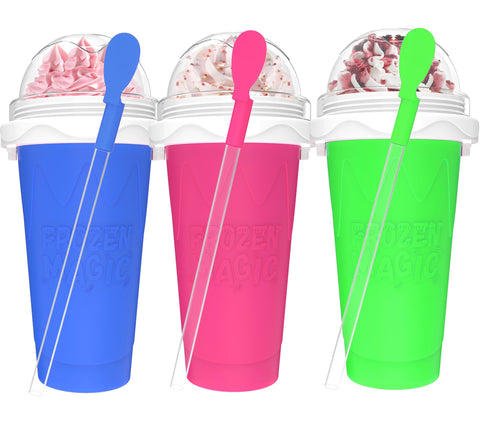 Jairuty slushie-maker cup pink, ideal for quick frozen drinks and family fun.
