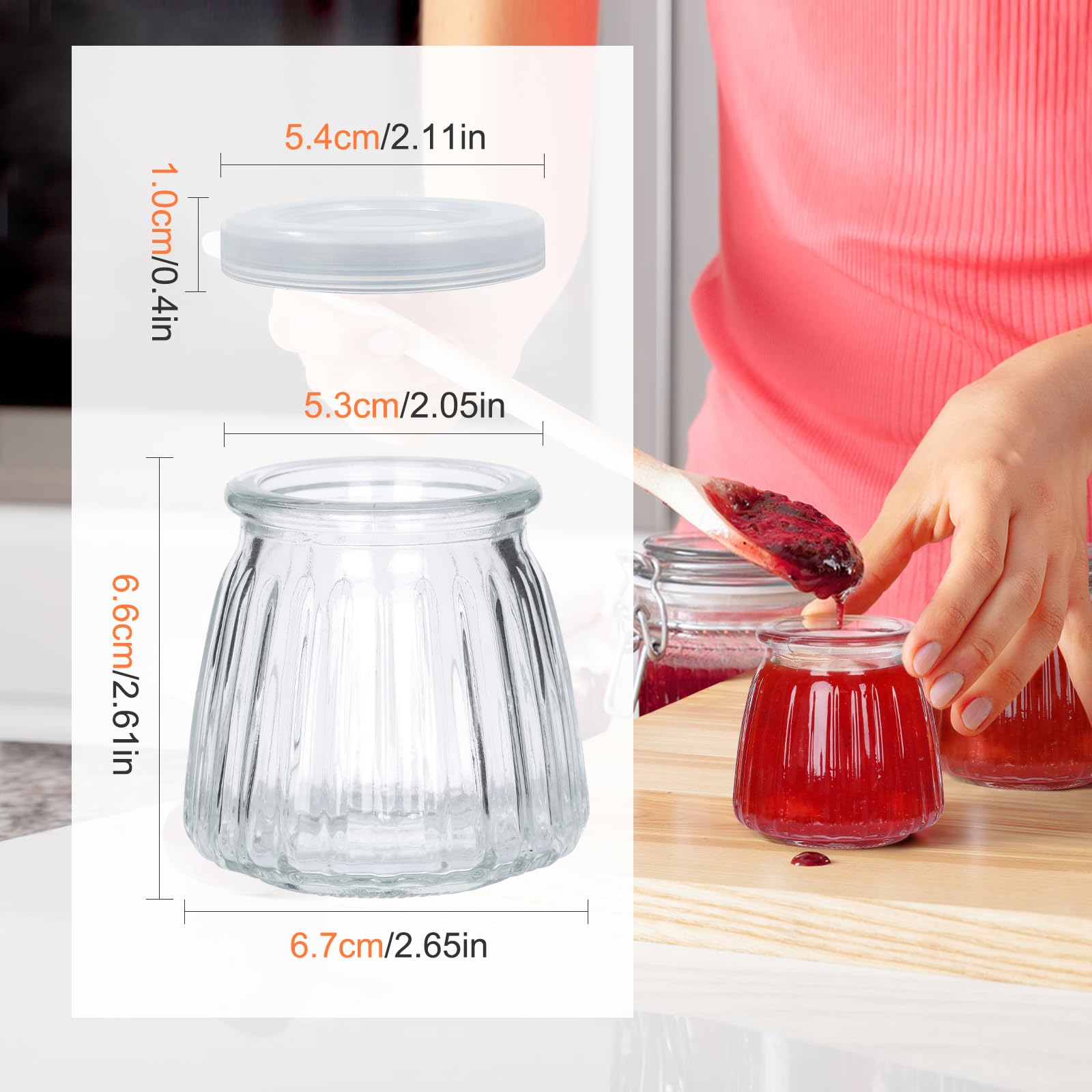 Jaisie.W jar with lid shows airtight seal for freshness and protection.