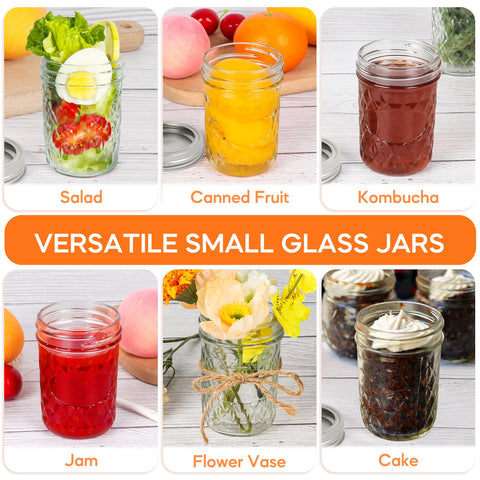 Jaisie.W 8 oz mason jar with lids and bands for airtight storage
