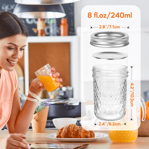 Jaisie.W 8 oz mason jar in use with overnight oats for meal prep