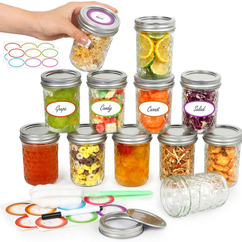 Jaisie.W 8 oz mason jar with open top ideal for quick oats or snacks