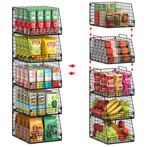 Jakyitvi 5Pack XXL stackable baskets front view with easy access