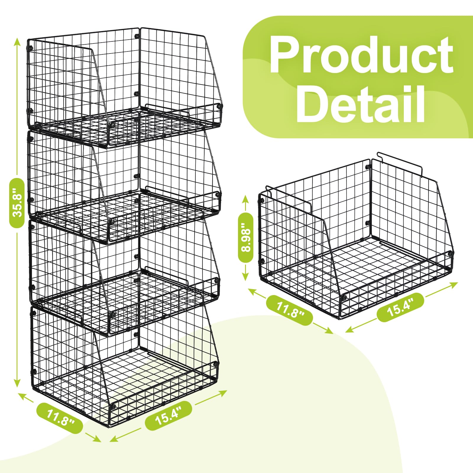 Jakyitvi baskets fold flat when not in use for space saving.