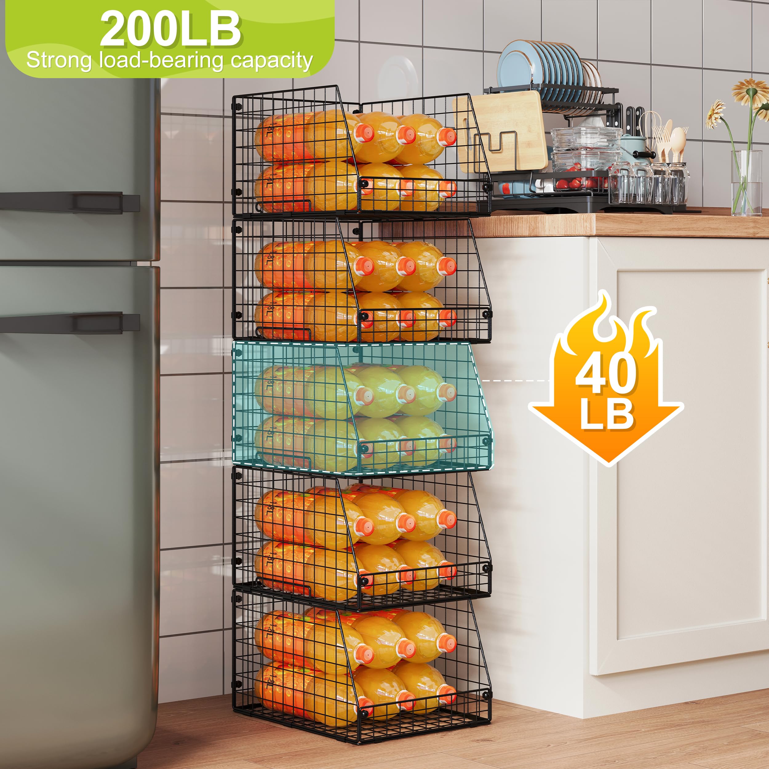 Jakyitvi fruit and vegetable basket shows large capacity for pantry needs